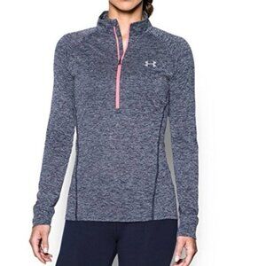 Under Armour ½ Zip Pullover Size Small Gray Heather Pink Zip Running Top
